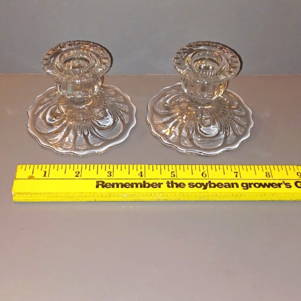 Cambridge Caprice Clear (Stem 300) 2" Single Candlestick Set